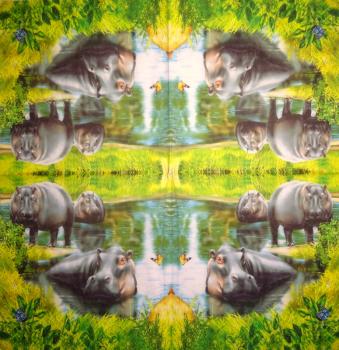 153 Animals Africa: Divers - 4-ply - Paper Design - Handkerchief